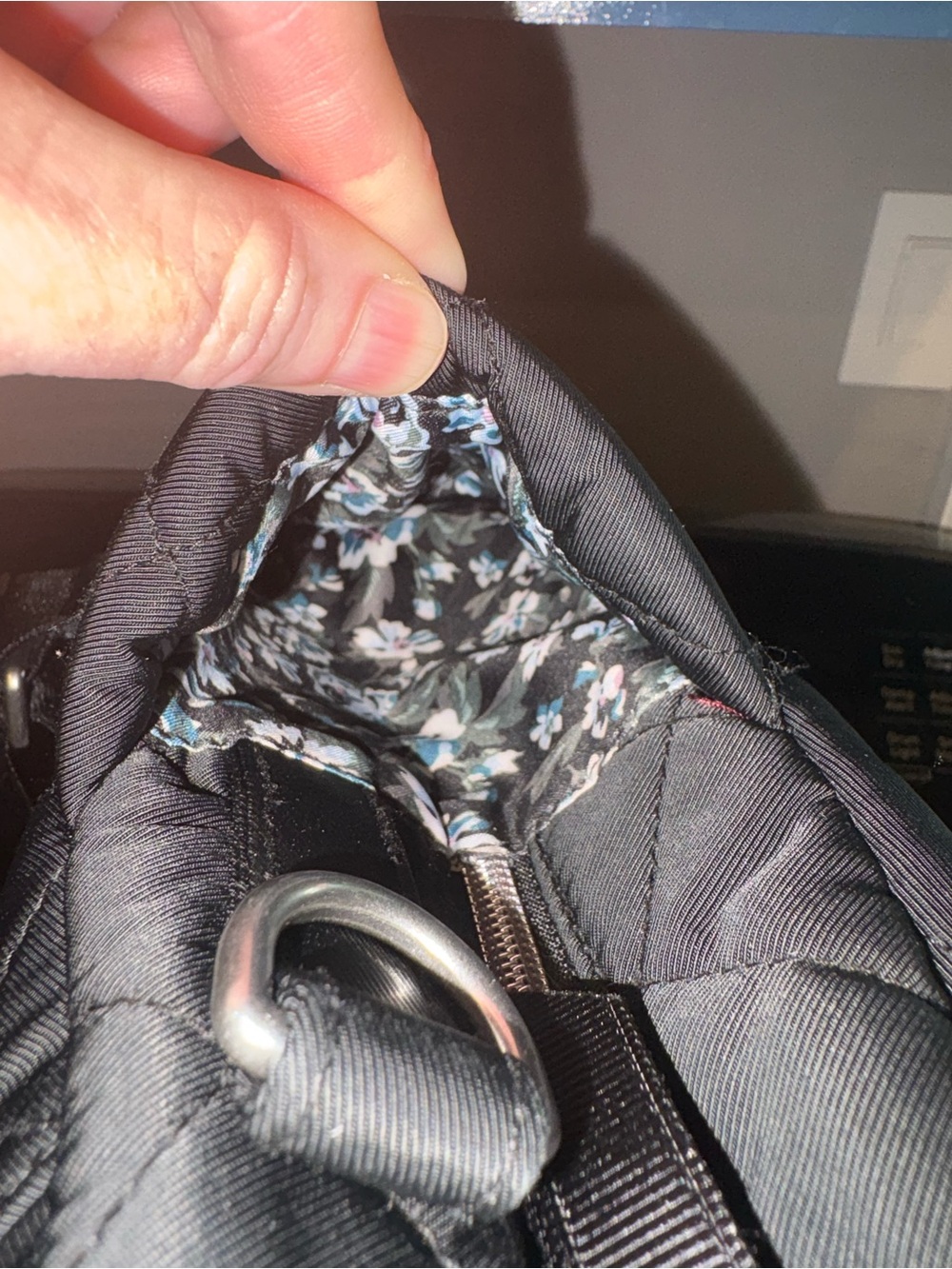 Vera Bradley Black Convertible Small Backpack in Performance Twill - Picture 4 of 8